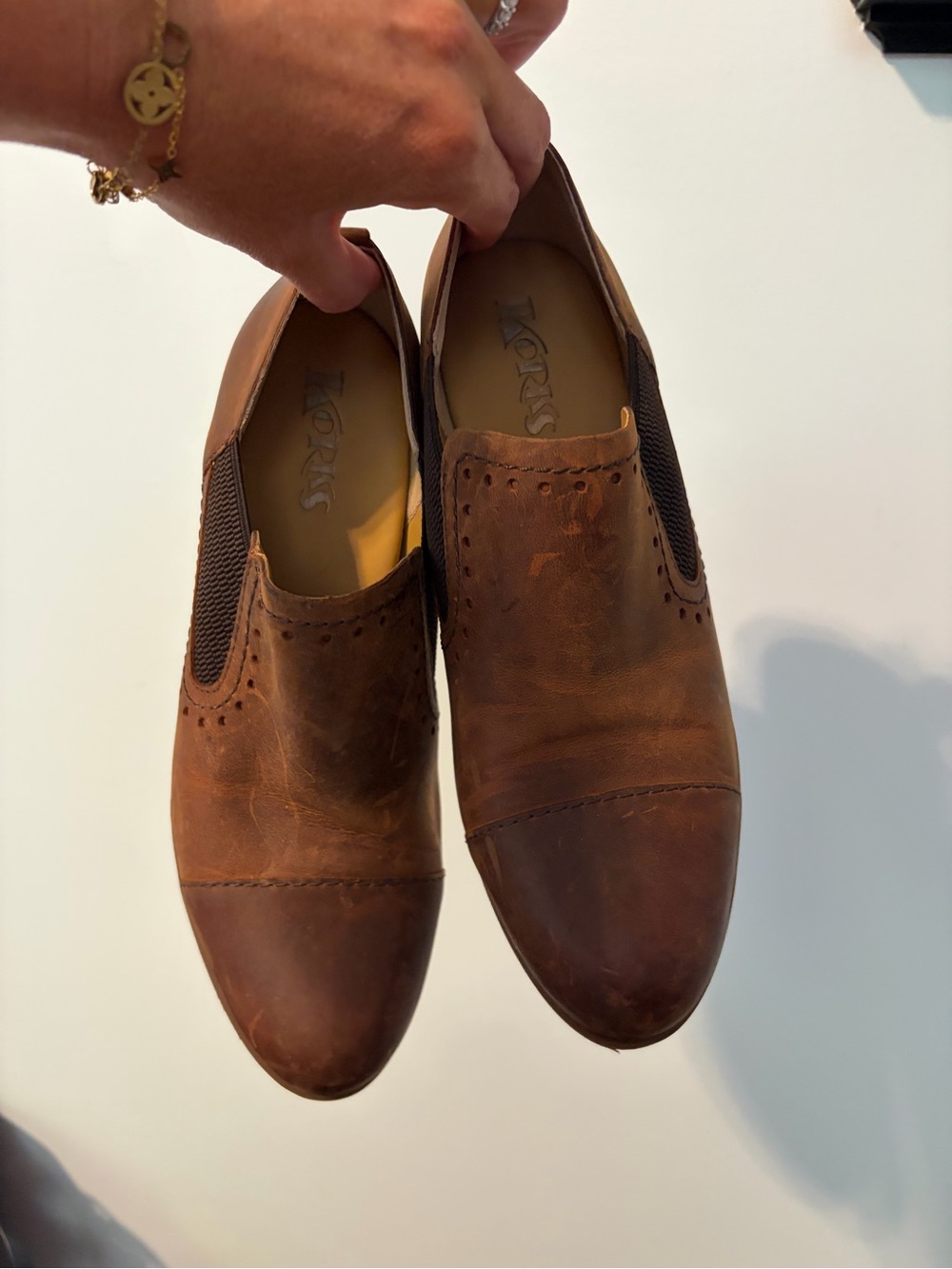 Brown Leather Slip-On Dress Shoes